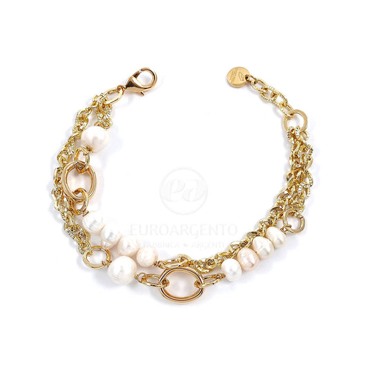 Bracciale in ottone con pietre bianche