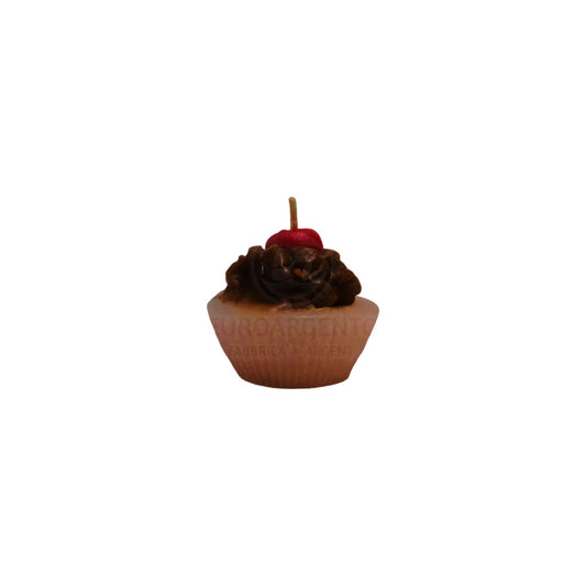 Candela cup-cake fragola e cioccolato