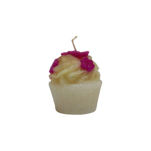 Candela cup-cake fragola e panna