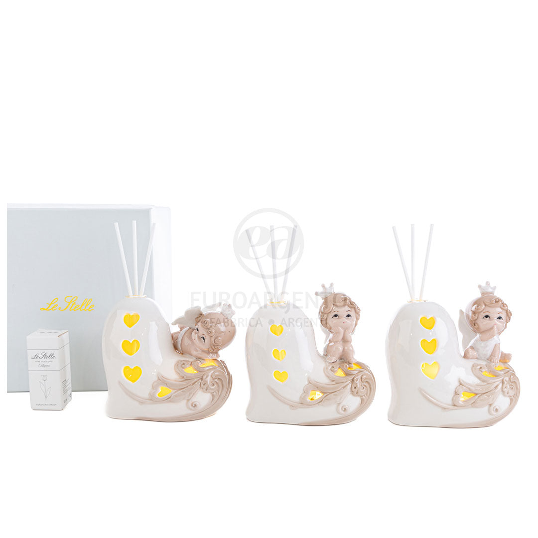 Profumatore angelo su cuore con led