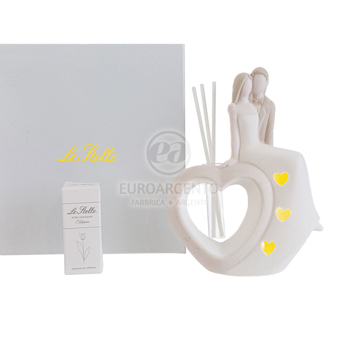 Profumatore sposi cuore con led