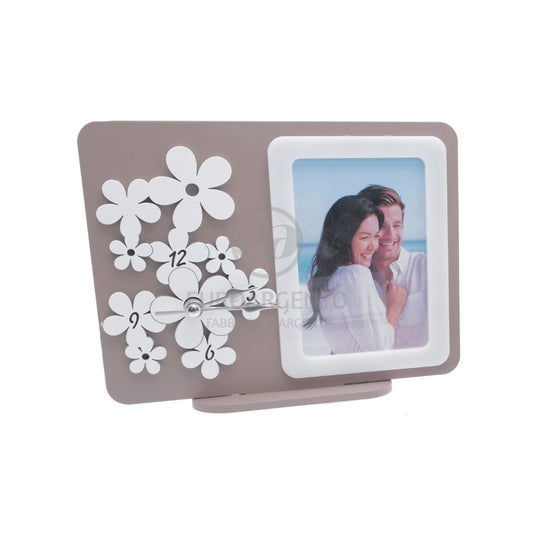 Orologio portafoto con fiori