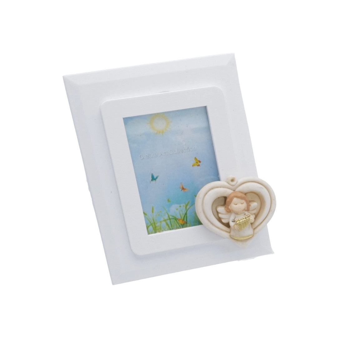 Cornice portafoto da tavolo con cuore e angioletto