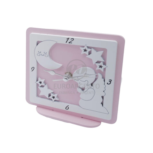 Orologio da tavolo con angioletto 12x12 (rosa)