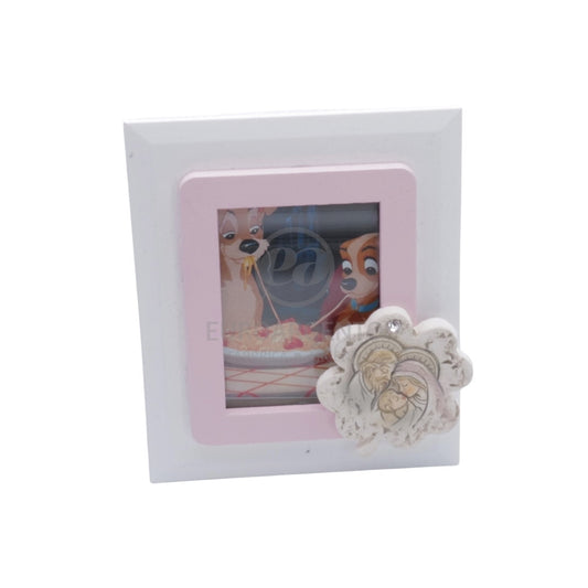 Cornice portafoto da tavolo Sacra Famiglia (rosa)