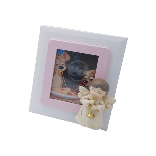 Cornice portafoto da tavolo con angioletto (rosa)