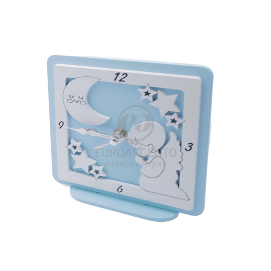 Orologio da tavolo con angioletto 12x12 (azzurro)