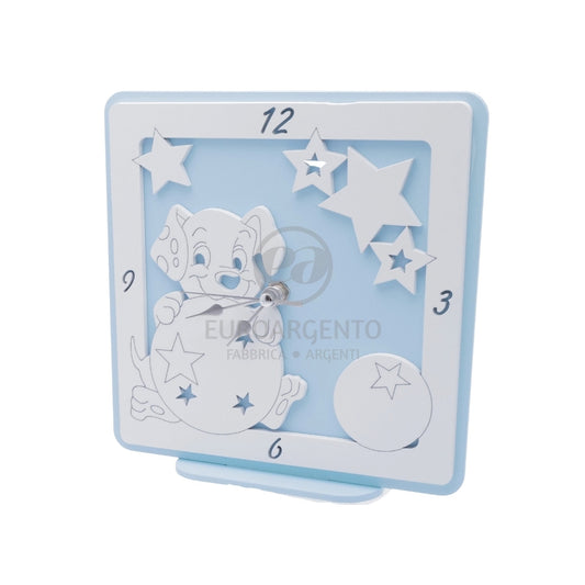 Orologio da tavolo con cagnolino 17x17 (azzurro)