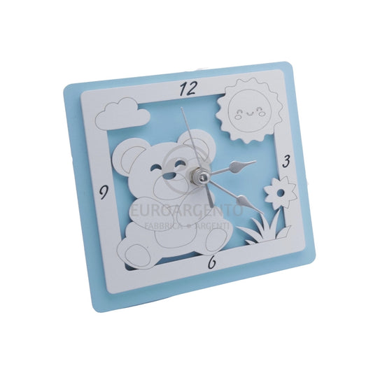 Orologio da tavolo con orsetto 12x12 (azzurro)