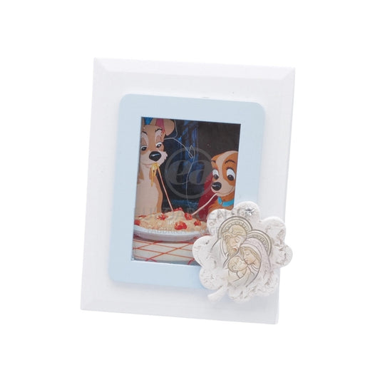 Cornice portafoto da  tavolo Sacra Famiglia (azzurro)
