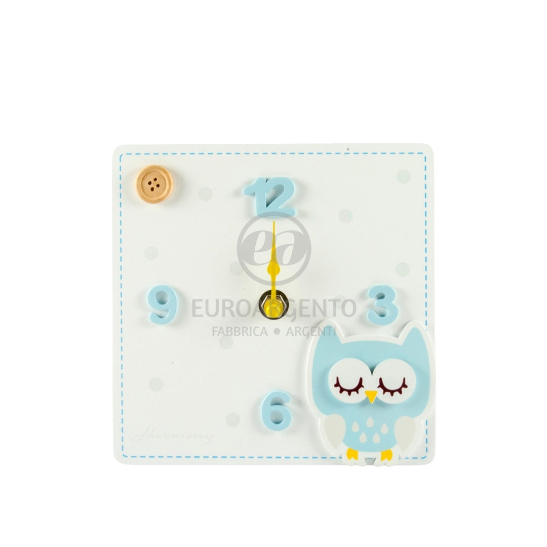 Orologio gufo  (celeste) c/box