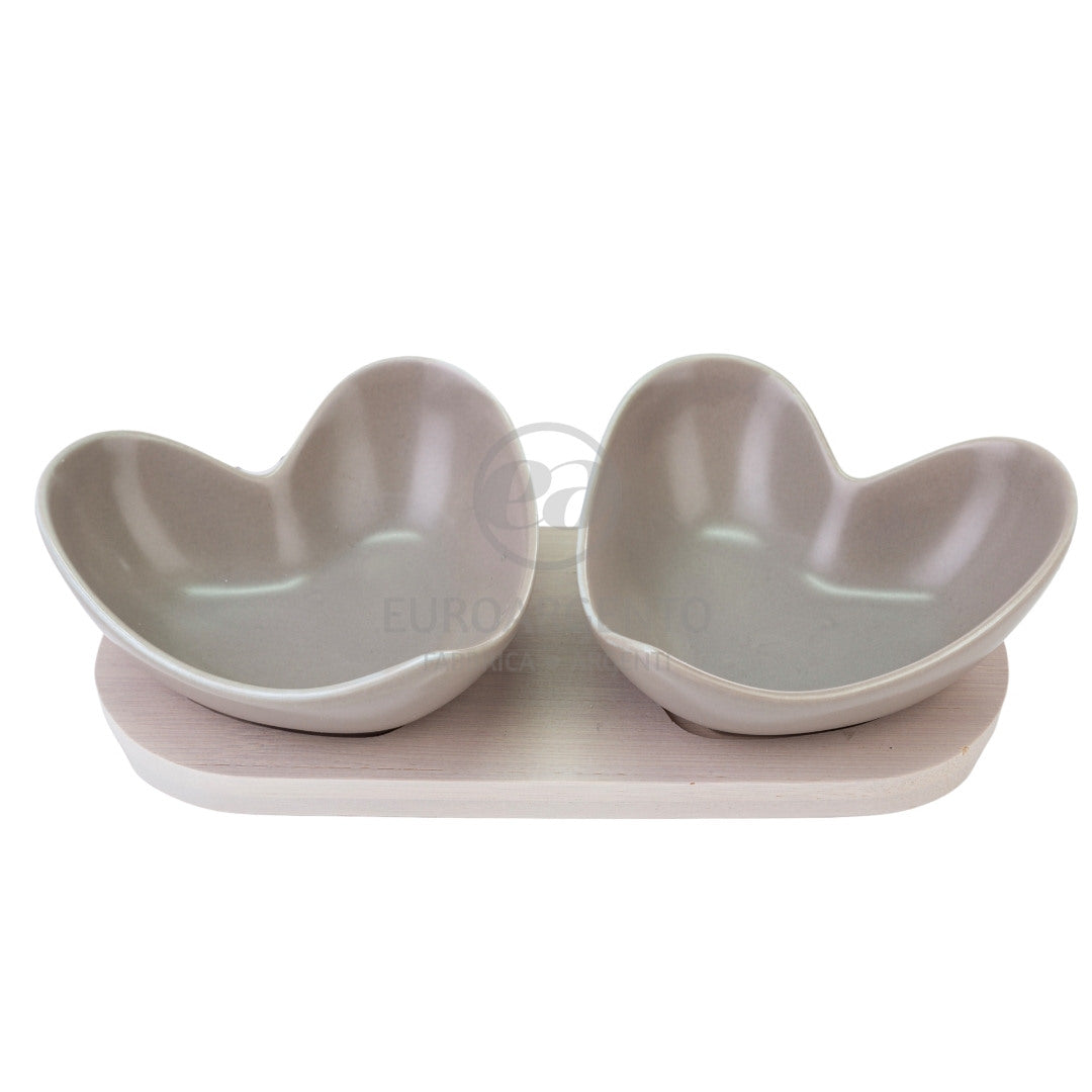 Set due ciotole cuore con base