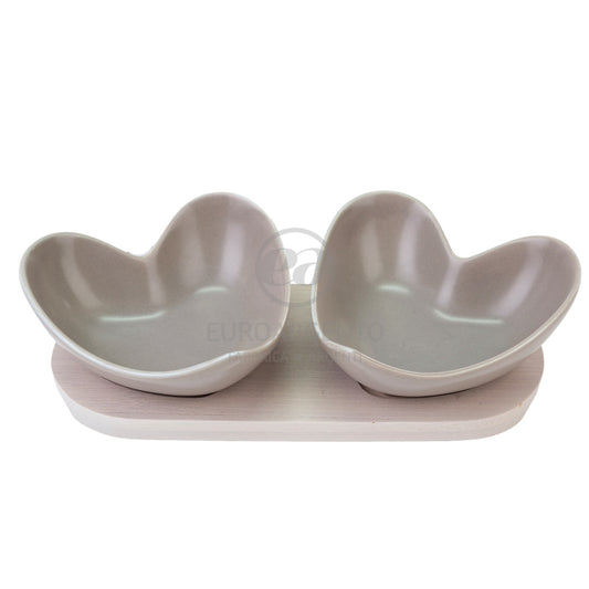 Set due ciotole cuore con base