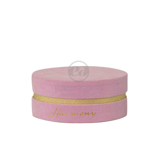 Scatola velluto tonda (pink/gold)
