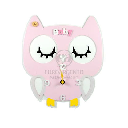 Orologio gufo grande (rosa) c/box