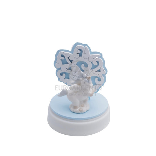 Carillon albero della vita con unicorno (azzurro)
