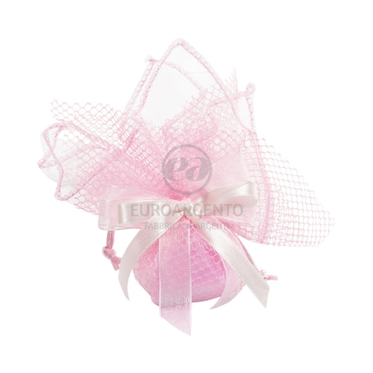 Fazzoletto porta confetti con tiranti (rosa)