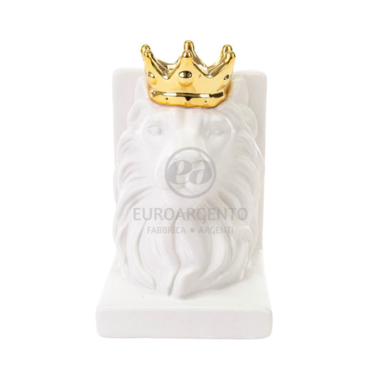 Fermalibri leone con corona