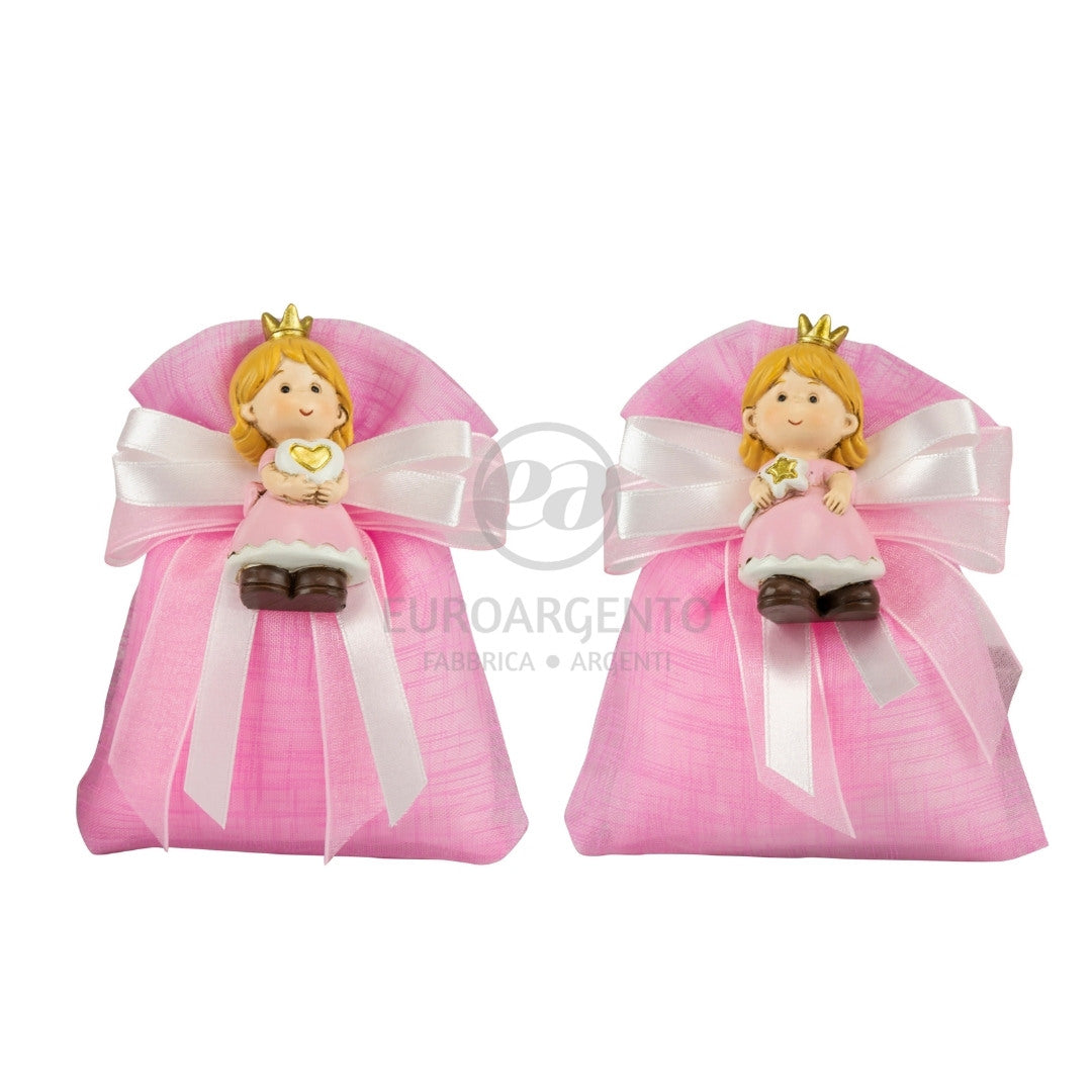 Sacchettino porta confetti con magnete principessa (rosa)