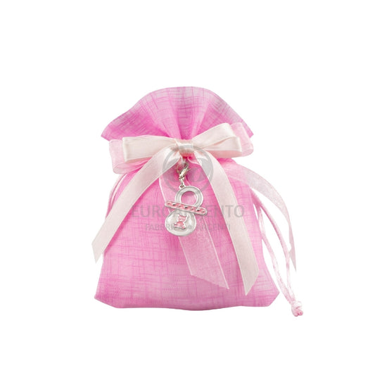 Sacchettino con charm ciuccio (rosa)