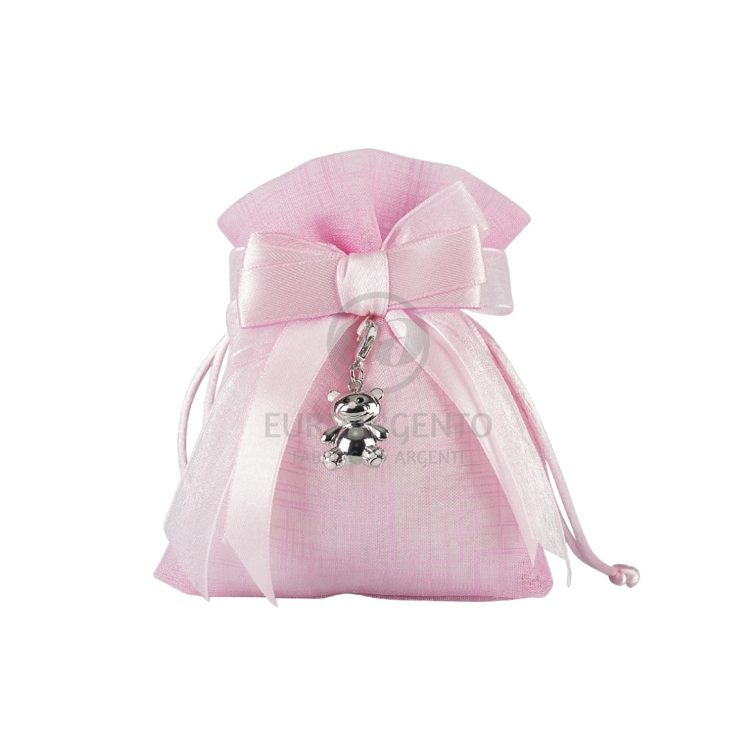 Sacchettino con charm orsetto (rosa)