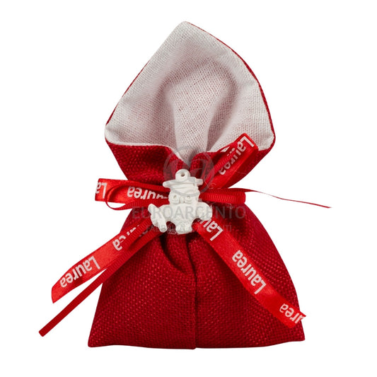 Sacchettino porta confetti con gufetto (rosso)