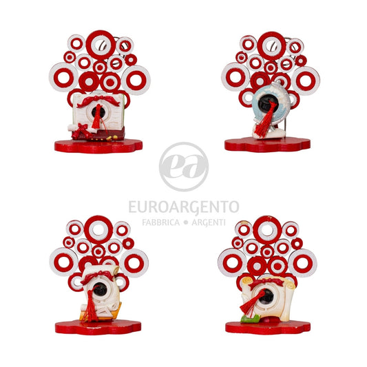 Segnaposto o porta foto albero della vita laurea (rosso) c/fazz