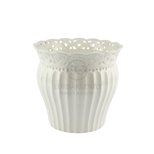 Vaso centrotavola con bordo traforato