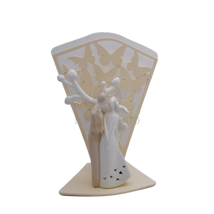 Lampada led da tavolo con sposi e albero della famiglia