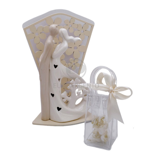 Lampada led da tavolo con sposi e albero della famiglia