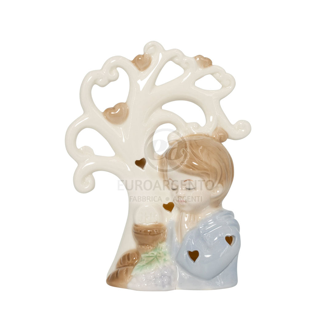 Bimbo comunione con albero porcellana con led