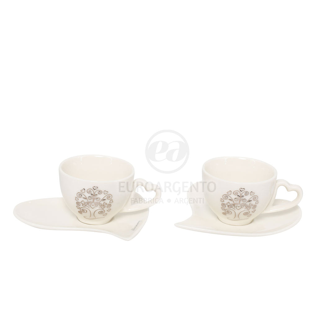 Albero della vita - Set 2 tazzine da caffè cuore