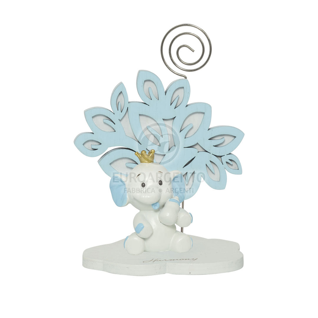 Albero della vita con elefante e clip (celeste)