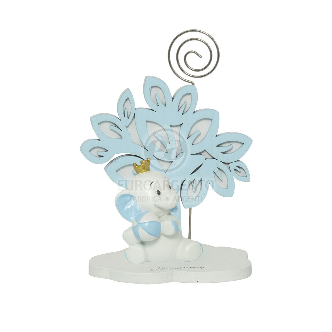 Albero della vita con elefante e clip (celeste)