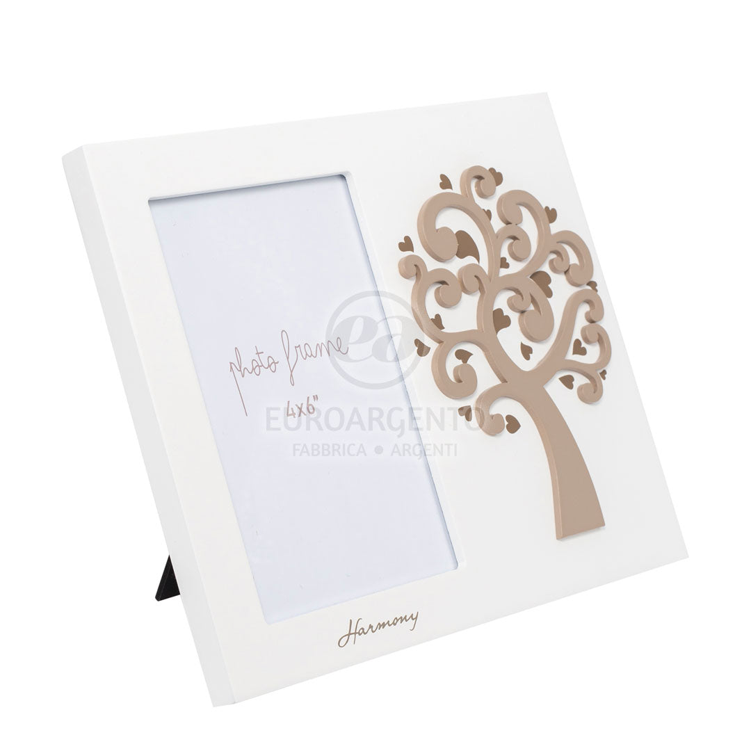 Cornice Legno con albero della vita (bianco/tortora)