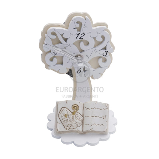 Orologio albero della vita con libro simbolo cresima